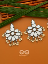 The Flowers of Reflection- Statement Mirror Earrings