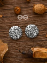 Little Carved Motif Buttons - Tiny Trinket Earrings