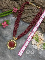 The Timeless Elegance- Beautiful Beaded Neckpiece (Mulberry)