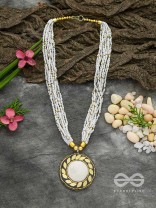 The Timeless Elegance- Beautiful Beaded Neckpiece (White)