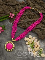 The Timeless Elegance- Beautiful Beaded Neckpiece (Magenta)