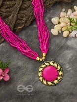 The Timeless Elegance- Beautiful Beaded Neckpiece (Magenta)