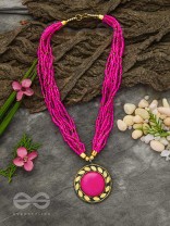 The Timeless Elegance- Beautiful Beaded Neckpiece (Magenta)