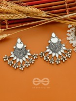 The White Willow- Oxidised Enamelled Earrings