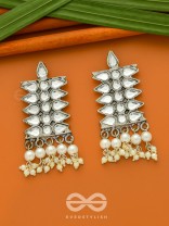 The Pristine Pine- Oxidised Enamelled Earrings