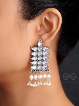 The Pristine Pine- Oxidised Enamelled Earrings