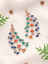 The Vibrant Vines- Oxidised Enamelled Earrings