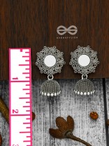 Mirage of Petals Oxidised Jhumkas