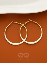 The Ashen Loops- Golden Hoop Earrings (Porcelain White)