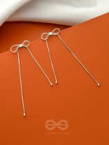 Spiffy Bowknots- Silver Dangler Earrings