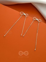 Spiffy Bowknots- Silver Dangler Earrings