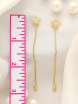 Drops of Gold- Rhinestones Encrusted Golden Dangler Earrings