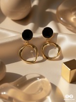 Raven Loops- Black and Golden Earrings