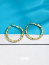 Intertwined Rims- Textured Golden Hoops