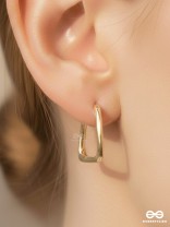 Sun-Kissed Squares- Geometrical Golden Earrings