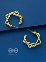 Geometrical Maze- Golden Earrings