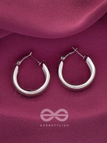 Twinkling Orbits- Silver Hoop Earrings
