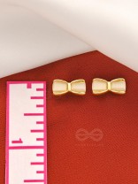 Bow Spring- White and Golden Earrings