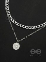 The Double Decker- Double Layer Silver Necklace