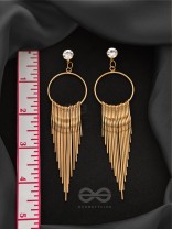 The Melting Sun- CZ Stones Studded Golden Earrings