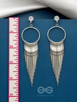 The Melting Moon- CZ Stones Studded Silver Earrings