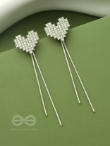 Melting Hearts- Silver Rhinestones Earrings