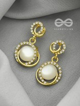 The Moonshine- Golden Rhinestones and Pearl Earrings