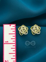 The Cherry Blossom- Golden Rhinestones Earrings 