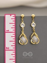 Twirling Vines- Golden Pearl Earrings