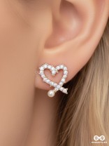 Little Hearts- Golden Beads Earrings