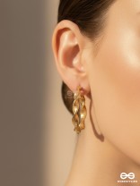 The Ruffled Ring- Minimalist Golden Hoops