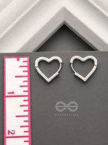 The Lovebirds- Heart-Shaped Silver Earrings