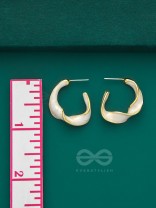The Twisted Crescent- Classy Golden Earrings (Porcelain White)