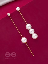 String-of-Pearls- Golden Pearl Earrings