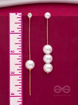 String-of-Pearls- Golden Pearl Earrings