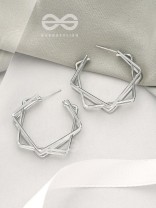 The Jumbled Squares- Chic Silver Earrings