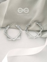 The Jumbled Squares- Chic Silver Earrings
