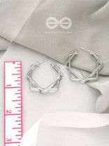 The Jumbled Squares- Chic Silver Earrings