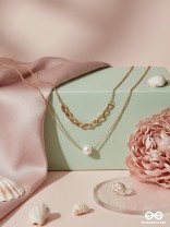 Bond Of Pearl- Golden Layered Necklace With Anti-Tarnish Coating 