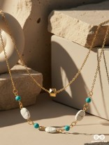 Mist N Sea - Golden Layered Necklace With Anti-Tarnish Coating