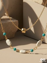 Mist N Sea - Golden Layered Necklace With Anti-Tarnish Coating