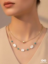Mist N Sea - Golden Layered Necklace With Anti-Tarnish Coating
