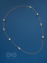 Pearls N Pebbles - Golden Pearl Necklace With Anti-Tarnish Coating 