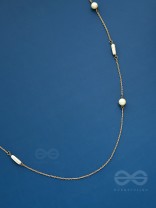 Pearls N Pebbles - Golden Pearl Necklace With Anti-Tarnish Coating 