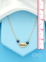 Shell-Eyed - Evil Eye Stone Golden Necklace With Anti-Tarnish Coating 