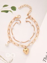 Bottom of Heart- Golden Layered Bracelet