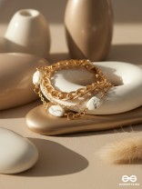 Stoned with Style- Golden Stone Bracelet