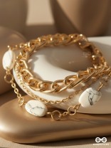 Stoned with Style- Golden Stone Bracelet