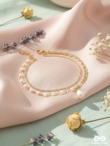 Pearlbound- Double Layer Golden Pearl Anklet
