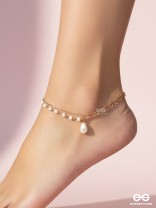 Pearlbound- Double Layer Golden Pearl Anklet